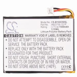 Bushnell 368350 GPS Battery 3.7V 1500mAh Li-Polymer BYX8350SL