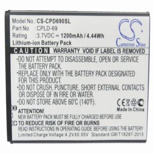 Coolpad 8809 Mobile Phone Battery 3.7V 1200mAh Li-ion CPD690SL