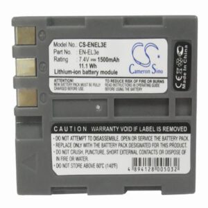 Nikon D100 Digital Camera Video Battery 7.4V 1500mAh Li-Ion ENEL3E