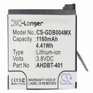 GoPro Hero 4 Digital Camera Video Battery 3.8V 1160mAh Li-Ion GDB004MX