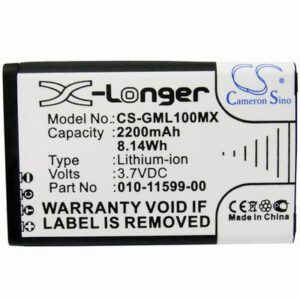 Garmin E1GR Digital Camera Video Battery 3.7V 2200mAh Li-Ion GML100MX