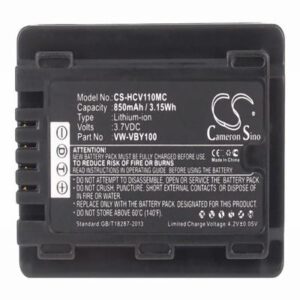 Panasonic HC-V110 Digital Camera Video Battery 3.7V 850mAh Li-Ion HCV110MC