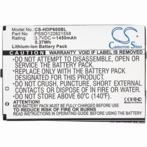 Handheld 6000 Barcode Data Terminal Battery 3.7V 1450mAh Li-Ion HDP600BL