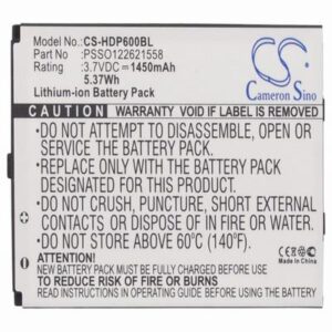 Handheld 6000 Barcode Data Terminal Battery 3.7V 1450mAh Li-Ion HDP600BL