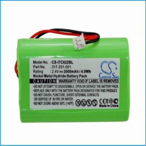 Intermec Norand 6210 Barcode Data Terminal Battery 2.4V 2000mAh Nickel Metal Hydride ITC622BL
