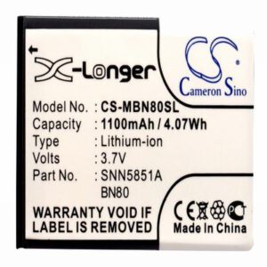 Motorola Backflip Mobile Phone Battery 3.7V 1100mAh Li-ion MBN80SL