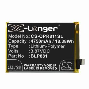 OPPO Reno 5K Phone Battery 3.87V 4750mAh Li-Pl OPR811SL